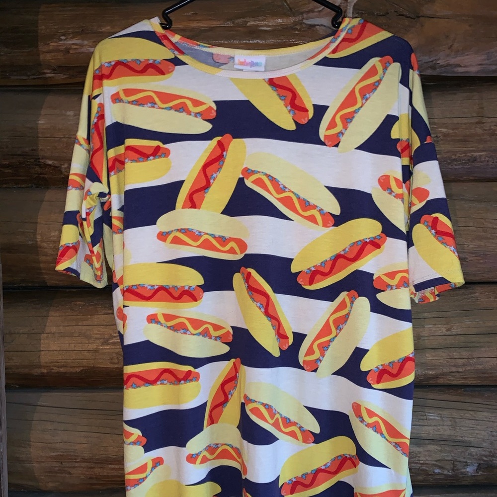 Lularoe hot dog Irma XXS Americana unicorn